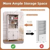 Jojoka 72 Inch Tall Bookshelf with Doors, 6-Tire Farmhouse Bookcase Floor Standing Bookshelves,White - 3 of 4