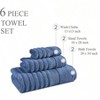 Bathroom Towel Set - 100 Cotton, 6pcs, Quick Dry, Hotel Quality, Includes 2 Bath, 2 Hand, 2 Wash Cloths - 3 of 4