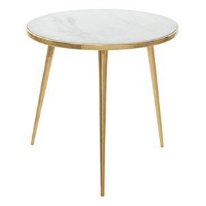 Contemporary Marble Accent Table Gold - Olivia & May: Indoor Use, Splayed Legs, Modern Style - 1 of 4