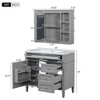 Tramull Modern Bathroom Vanity Set with Sink Top, Mirror Storage Cabinet, 2 Drawers & Tip-Out Tray, Soft-Close Door - 2 of 4