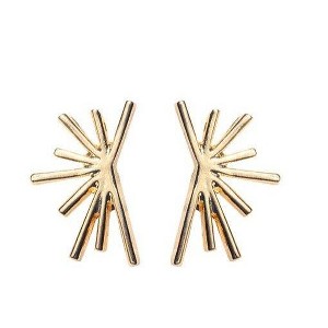 Hollywood Sensation Half Sun Stud Earrings .375 Inches Gold - 1 of 3