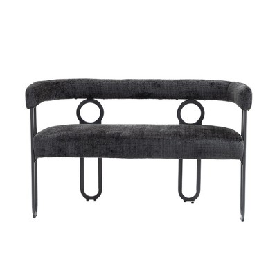 NicBex 46.46 Inch Small Loveseat Sofa Modern Upholstered Chenille Fabric 2 Seater Couch with Metal Legs for Living Room,Apartment