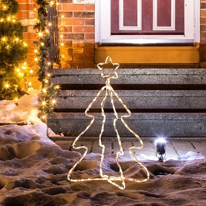 Whisen Outdoor LED Christmas Tree Rope Lights, Christmas Decoration with Ground Stakes - White - 1 of 4