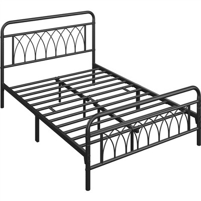 Yaheetech Metal Platform Bed Frame With Petal Accented Headboard And ...