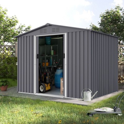 NicBex Outdoor Storage Shed Large Metal Tool Sheds with Sliding Doors and Air Vent for Backyard Patio Lawn to Store Bikes, Tools