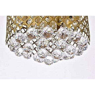 Brass and Crystal Drum Pendant Light with Adjustable Height