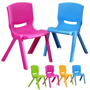Infurnic Kids Table Sets, Multi-Use Kids' Chairs with stackable design, Chairs for Kids Learning or Playing, Multicolored, 13.4"*14.47"*21.85" - 1 of 4