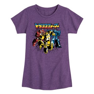 Girls' - Transformers - Transformers Noir Group- Girls Fitted Short Sleeve T-Shirt Fitted Short Sleeve Graphic T-Shirt - 1 of 3