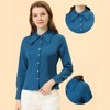 Allegra K Women's Point Collar Long Sleeve Button Shirt - 2 of 4