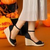 Allegra K Women's Ankle Strap Wedge Heel Open Toe Sandals - 2 of 4