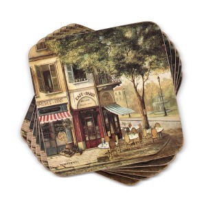 Pimpernel Parisian Scenes Coasters Set of 6 - 4.25" Square - 1 of 4