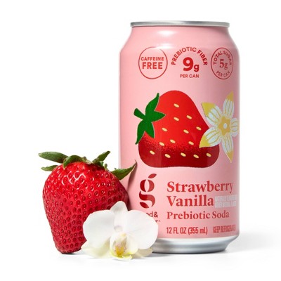 Strawberry Vanilla Prebiotic Soda - 12 fl oz - Good & Gather™