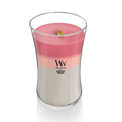 21.5oz Large Hourglass Jar Candle Shoreline Trilogy - WoodWick: Pluswick® Innovation, Soy & Paraffin Blend, 120hr Burn Time