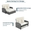 Mshliw PE Wicker Rattan Double Chaise Lounge with Adjustable Back, Cushions– 2-Person Reclining Daybed for Outdoor Use - 3 of 4