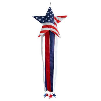 Briarwood Lane 4th of July American Star Sculpted Patriotic Windsock Wind Twister 56x6