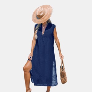 Women's Beach Cover-Up Sleeveless Midi Dress - Cupshe - 1 of 4