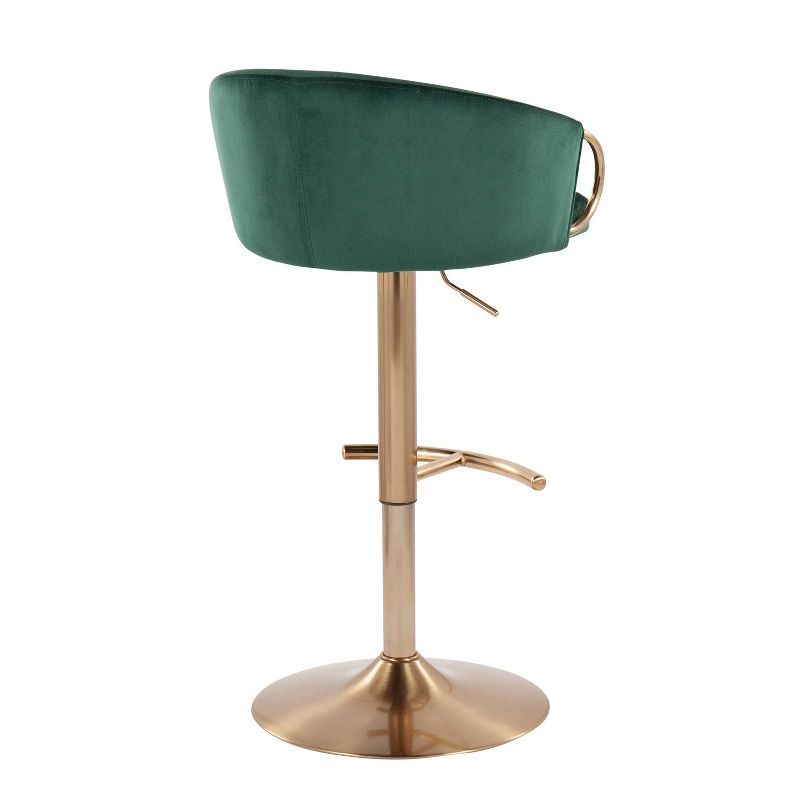 Set of 2 Claire Adjustable Barstools Gold/Green - LumiSource, 5 of 11