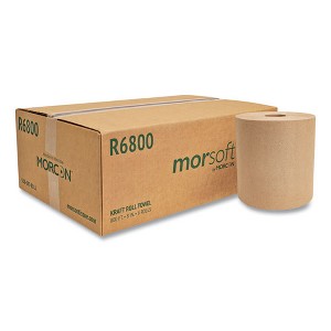 Morcon Tissue Morsoft Universal Roll Towels, 1-Ply, 8" x 800 ft, Brown, 6 Rolls / Carton - 1 of 4