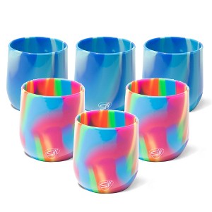 Silipint: Silicone 12oz Stemless Wine Glasses: 6 Pack - 3 Hippie & 3 Arctic Sky - 1 of 4
