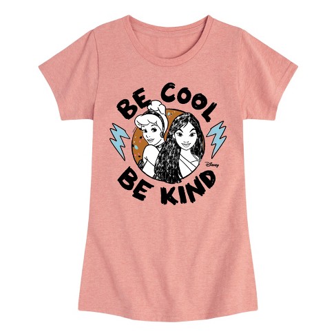 Girls Disney Be Cool Be Kind Fitted Short Sleeve Graphic T shirt Desert Pink Medium Target