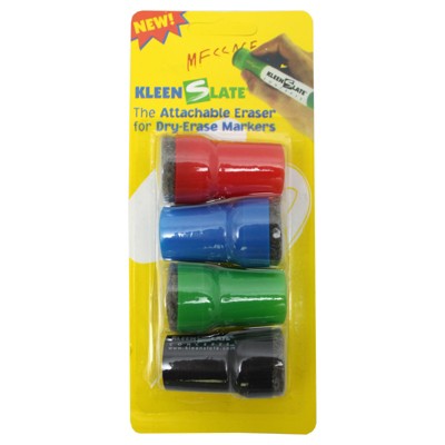 Kleenslate Large Barrel Attachable Eraser Caps for Dry Erase Markers, Pack of 4 (Pack of 6)