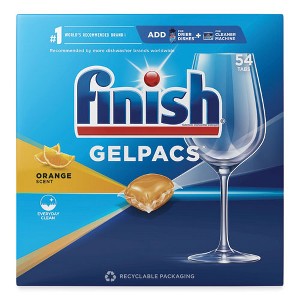 FINISH Dish Detergent Gelpacs, Orange Scent, 54/Box - 1 of 4