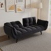Okak Sofa Bed Futon Couch with Folding Armrests, Convertible Small Sleeper Sofa Bed for Apartments, living Room, Office, Velvet Loveseat - 2 of 4