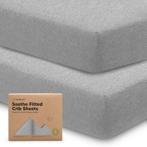 KeaBabies 2pk Soothe Fitted Crib Sheets Neutral, Organic Baby Crib Sheets, Fits Standard Nursery Baby Mattress - 1 of 4