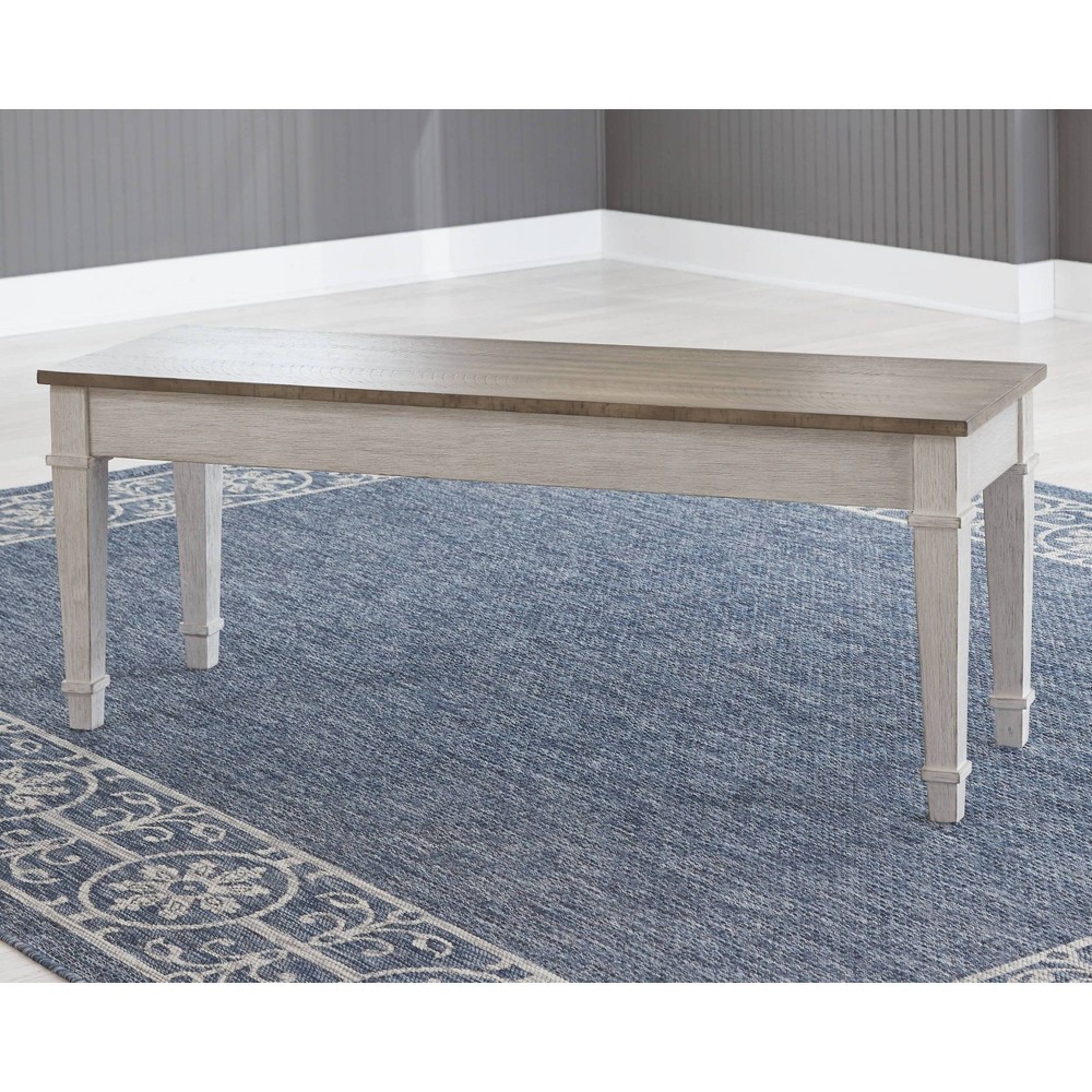 Photos - Pouffe / Bench Ashley Skempton Storage Bench Two-Tone - Signature Design by : Acacia Wood, Rectangular, Hinged Lid, Spot Clean 