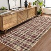 Washable Non-Slip Plaid Carpet - Farmhouse Living Room & Bedroom Rug, Soft Office Decor - 2 of 4