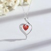 HONGGE Sterling Silver Heart Pendant Necklace with Red CZ & Gift Box, Eternal Rose Jewelry for Women - 3 of 4