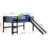 Donco Kids Louver Twin Antique Grey Low Loft Bed With Slide & Red Tent - 3 of 4