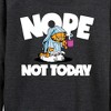 Women's - Garfield - Nope Not Today Lightweight French Terry Wide Neck Long Sleeve Shirt - 2 of 4