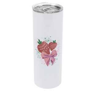 Elanze Designs 20 Ounce Stainless Steel On the Go Travel Tumbler With Push Top Lid, Strawberry - 1 of 1