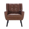 CAVINAS Modern Ergonomics Accent Chair, Soft Linen Material Living Room Chair with Black Legs and Backrest - 4 of 4