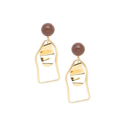 SOHI Women's Silver Ripple Drop Earrings