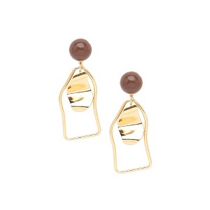 SOHI Women's Silver Ripple Drop Earrings - 1 of 3
