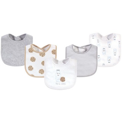 Image of Touched by Nature Baby Organic Cotton Bibs 5pk, Milk Cookies, One Size