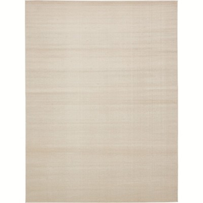 Beige Synthetic Rectangular 9' x 12' Easy Care Area Rug