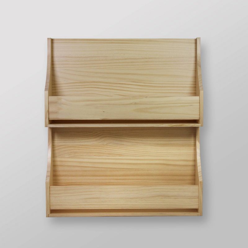 2 Tier Wood Kids&#39; Book Shelf Natural - Pillowfort&#8482;, 1 of 9