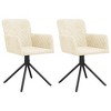 vidaXL Swivel Dining Chairs, 2 Pcs, Cream Velvet - 2 of 4