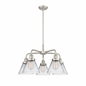 Cone - 5 Light Stem Hung Chandelier In Art Deco Style-15 Inches Tall and 25.75 Inches Wide - 1 of 1