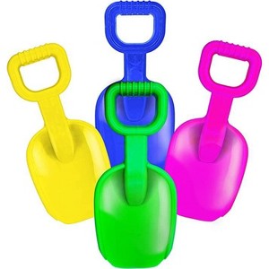 4E's Novelty 15 Inch Beach Shovel Large - 4 Pack Heavy Duty Plastic Sand Shovels for Kids, Ideal for Ages 3-10, Toddlers, and Outdoor Sandbox Play - 1 of 4