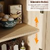 Acekool 72" Tall Woven Rattan Kitchen Pantry Cabinet with 4 Adjustable Shelves & Drawer – Versatile Storage for Kitchen, Dining & Living Rooms - 3 of 4