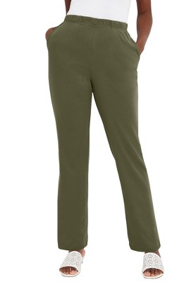 Jessica London Women's Plus Size Soft Ease Pant - 22/24, Dark Olive ...