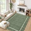 Scalloped Machine Washable Non-Slip Bordered Rug Non-Shedding Soft Low Pile Modern Accent Rugs - 2 of 4