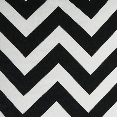 Black and White Chevron Cotton Square Pillow