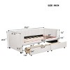 Twin Bed With Ergonomic Design Backrest And Trundle, Upholstered Bed Frame With A Twin Size Trundle, Grounded Bed Modern-Cuddlewood - 4 of 4