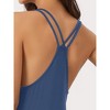 cheibear Women's Sleeveless Racer Back Full Slip Camisole Midi Nightgowns - 4 of 4