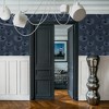 Magical Forest Midnight Navy Blue and Black Trees Trail Paste the Wall Wallpaper - 2 of 4